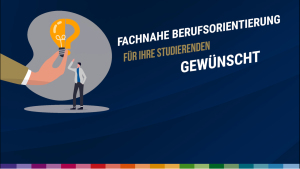 Ratlose Person und die Frage "Fachnahe Berufsorientierung für Ihre Studierenden gewünscht?"